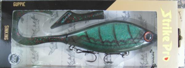 Strike pro Guppie 13cm s , Custom Grün-Blau Glitter